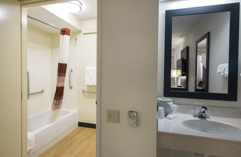 Guest bathroom at Red Roof Inn - Benton Harbor.