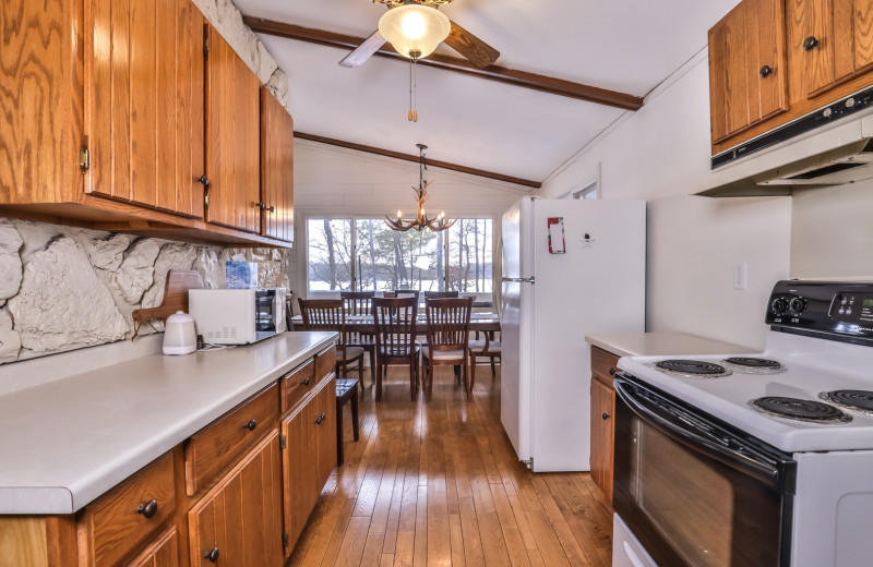 Rental kitchen at Hiller Vacation Homes.