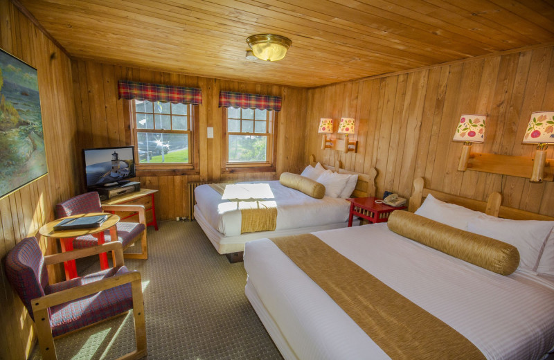 Guest room at Lutsen Resort on Lake Superior.