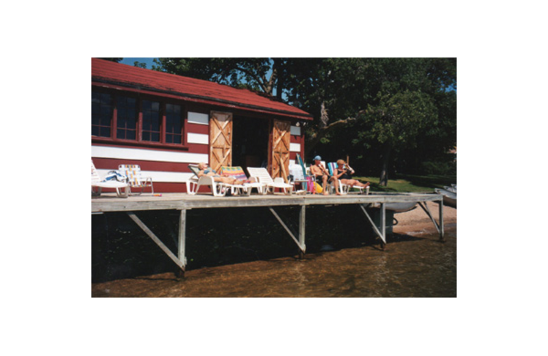 Relaxing by the lake at Madsen's Resort.