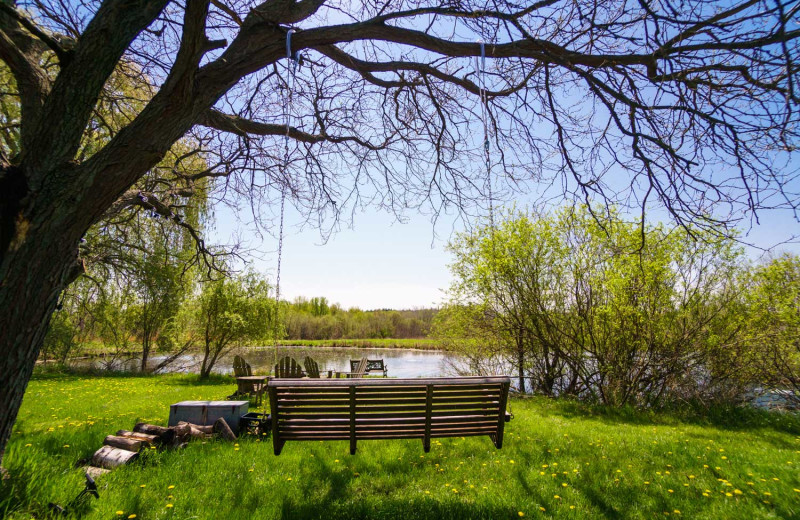 Lake view at Hay Creek Cabins.