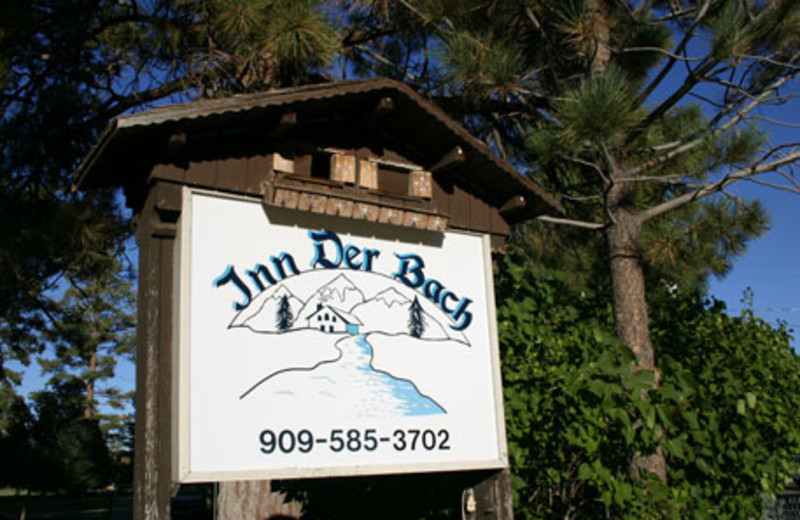 Welcome sign at Inn Der Bach.