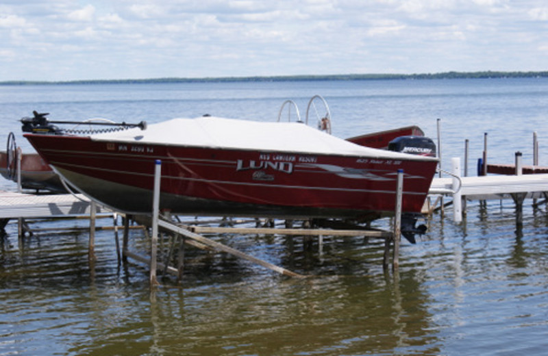 Boat on the lake at Red Lantern Resort.