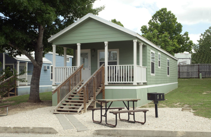 Cottage exterior at Hill Country RV Resort & Cottage Rentals.