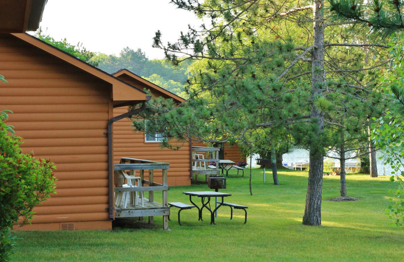 Cabin exterior at Pine Terrace Resort.