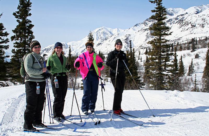 Family skiing at Majestic Valley Lodge.