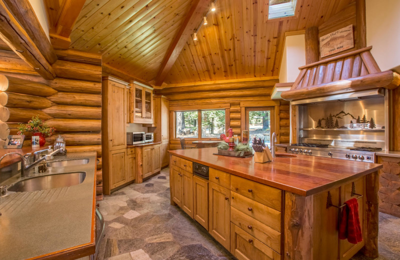 Rental kitchen at Tahoe Getaways.