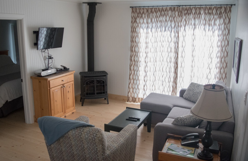 Guest living room at Elmhirst's Resort.