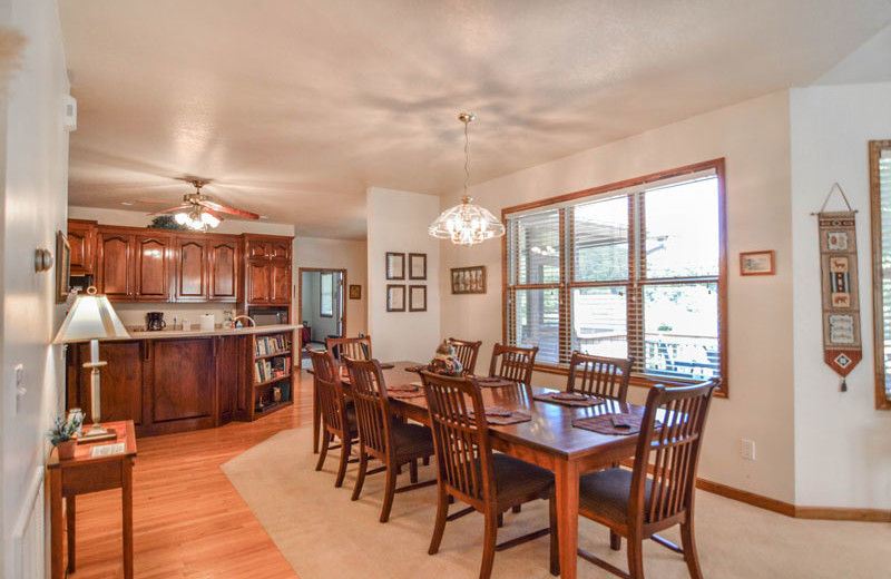 Rental kitchen at Little Bear Rentals.