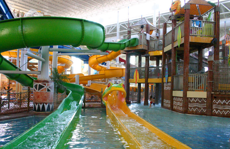 Indoor water slide at Kalahari Waterpark Resort Convention Center.