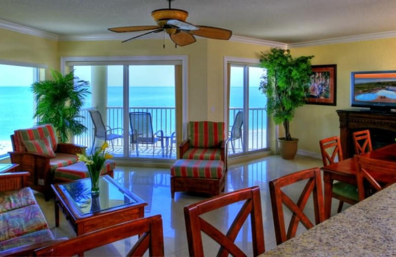 Guest room at Sunset Vistas Beachfront Suites.