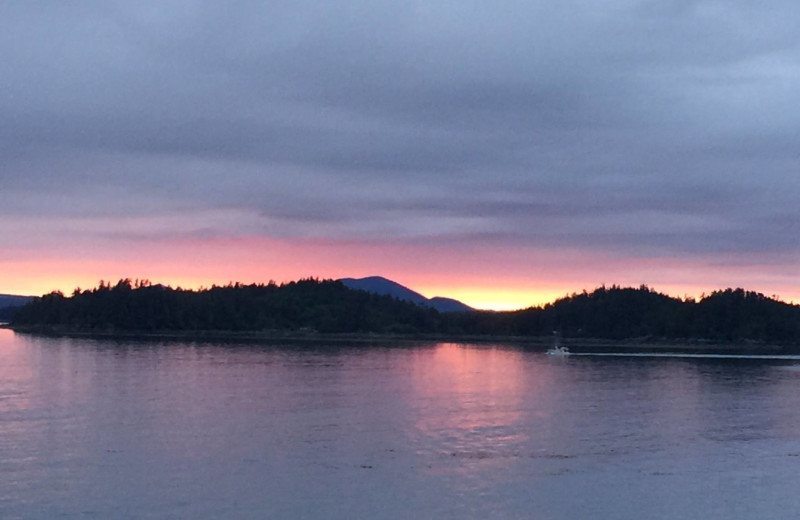 Sunset at Alaska's Big Salmon Lodge.