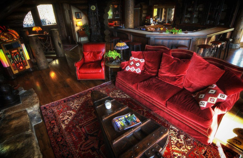 Living room at Forge Lake Lodge.