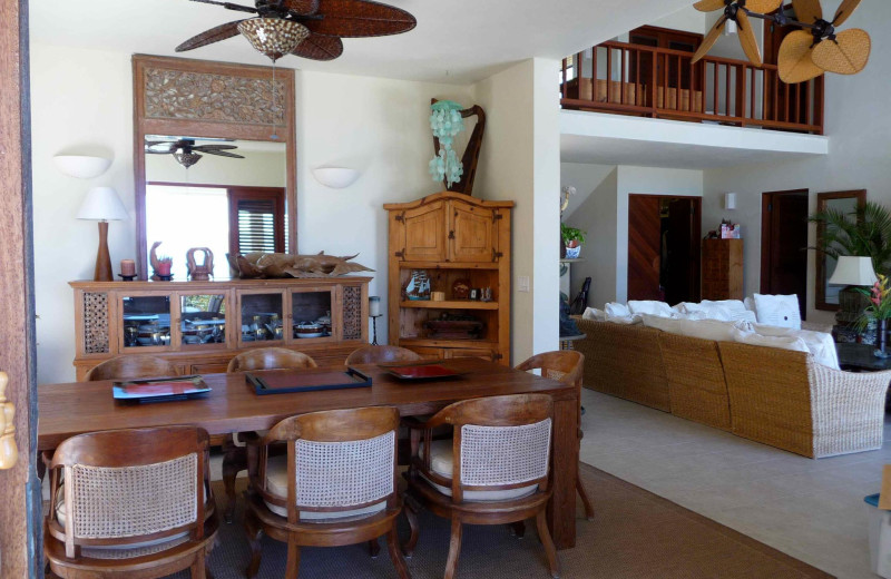 Villa dining room at Three Dolphins.