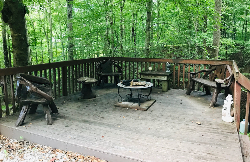 Cabin patio at Cabins at Dale Hollow.