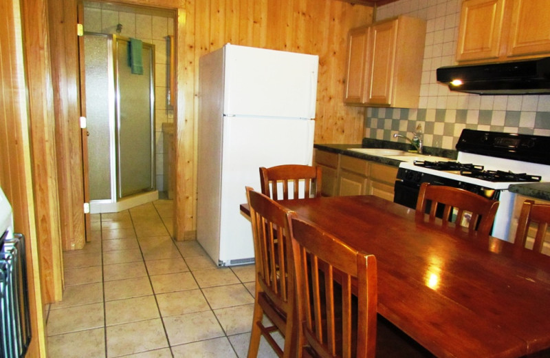 Cabin kitchen at Contessa Resort.