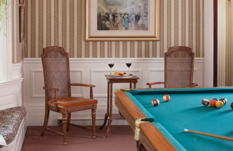 Billiards table at Inn At Lake Joseph.
