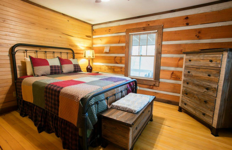 Rental bedroom at Nevaeh Cabin Rentals.