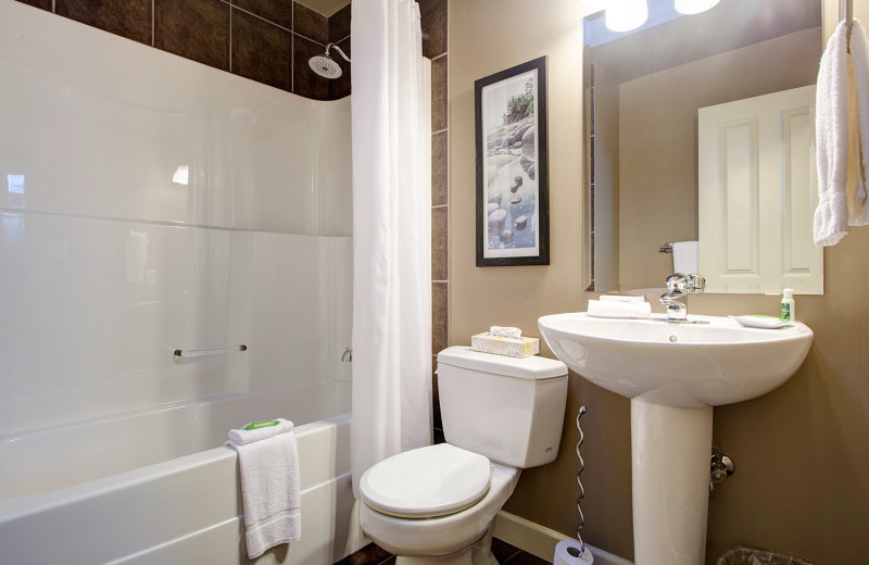 Guest bathroom at Sooke Harbour Resort & Marina.