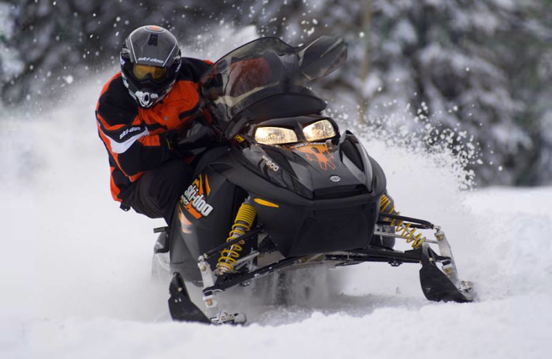 Snowmobiling at Elk Lake Wilderness Resort.