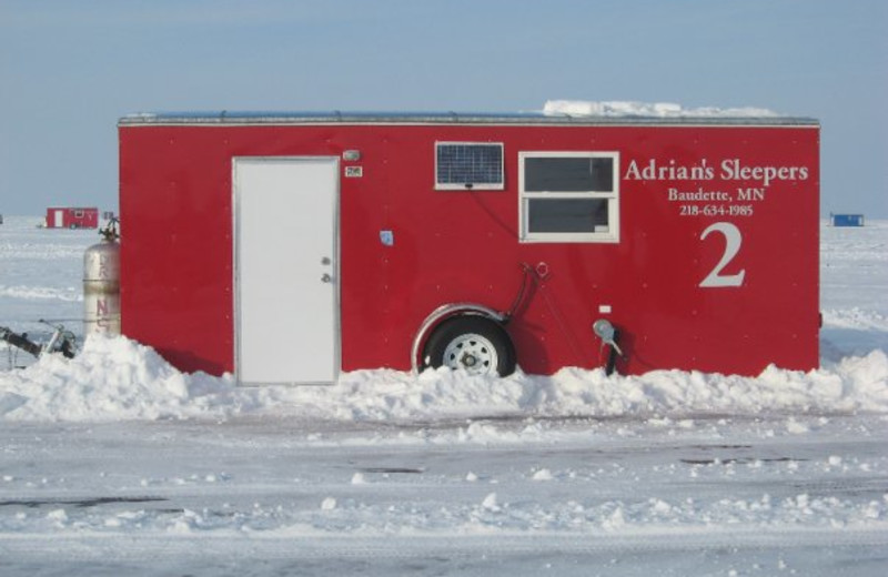 Ice fishing Rental at Adrian's Resort.