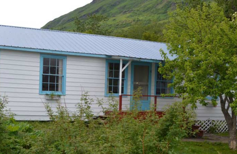 Cabin exterior at Zachar Bay Lodge.