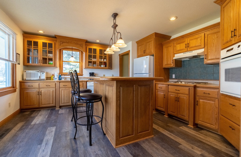 Cabin kitchen at Ten Mile Lake Resort.