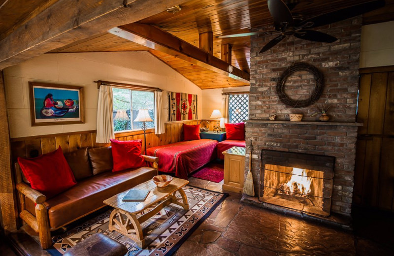 Cabin living room at Briar Patch Inn.