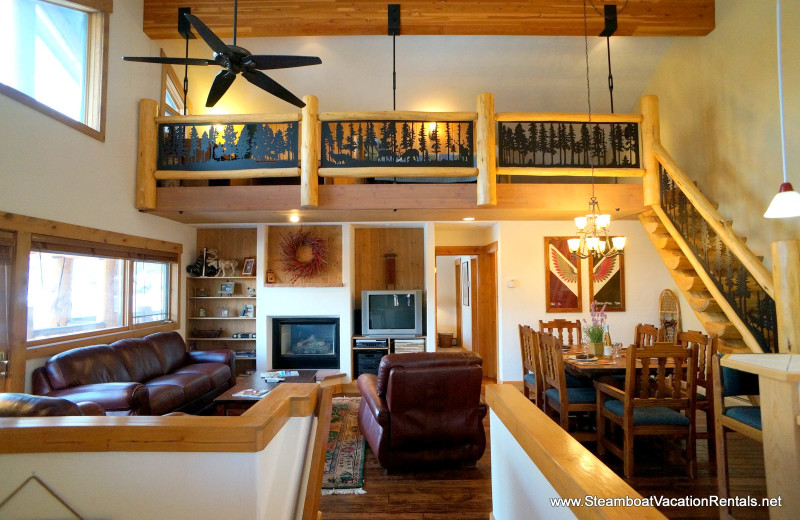 Rental living room at Steamboat Vacation Rentals.