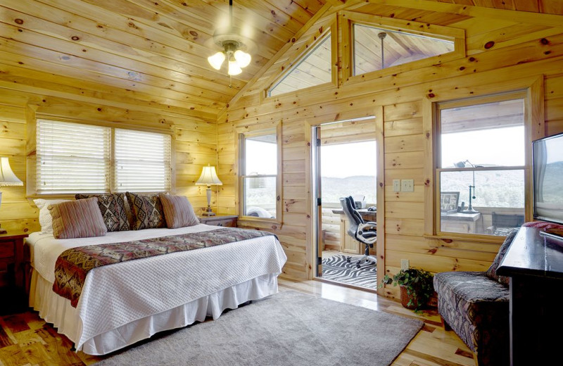 Rental bedroom at Nevaeh Cabin Rentals.