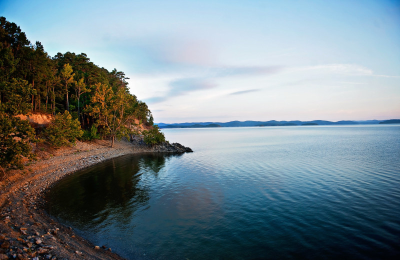 Lake view at Kiamichi Country Cabins.