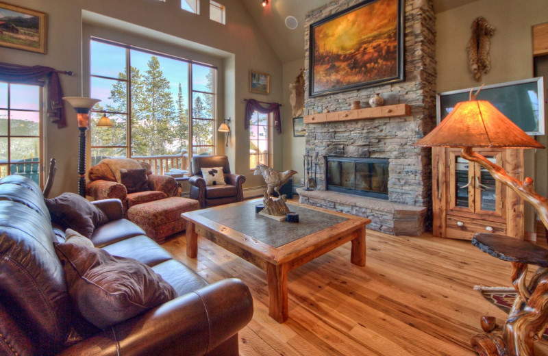 Rental living room at Moonlight Vacation Rentals.