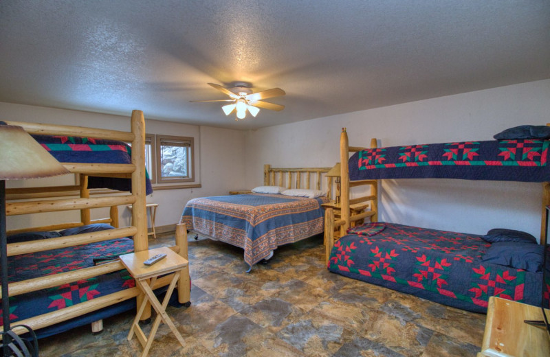 Cabin bedroom at Valhalla Resort.