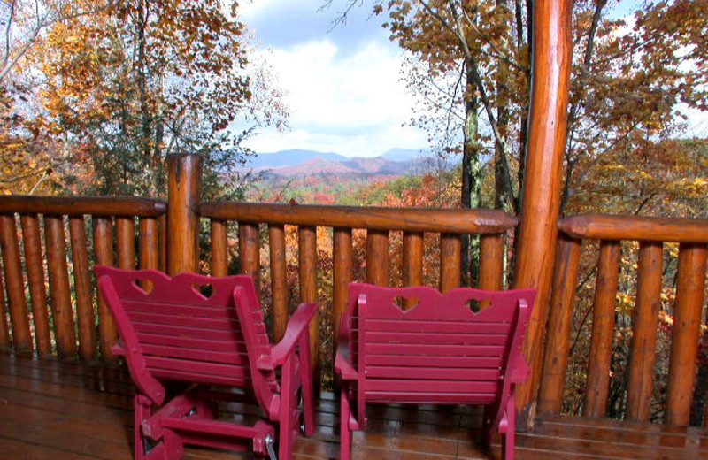 Deck view at Alpine Mountain Chalets. 