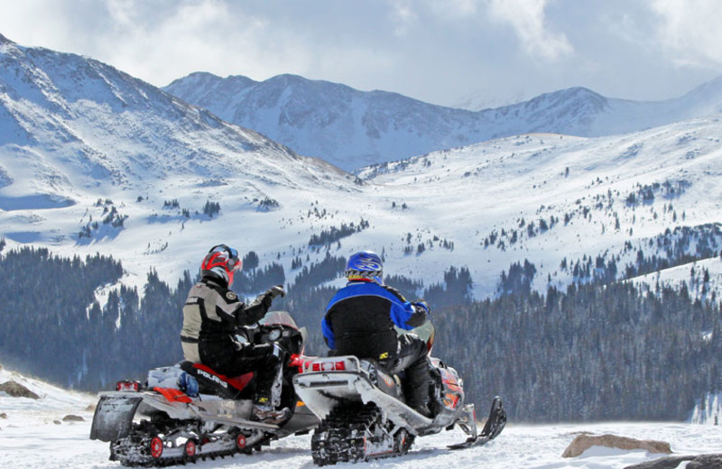 Snowmobiling at Mt. Princeton Hot Springs Resort.