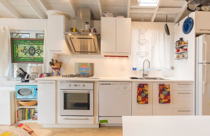 Cottage kitchen at Bobs Lake Cottages.