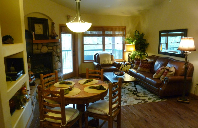 Condo interior at Ruidoso River Resort and Inn.