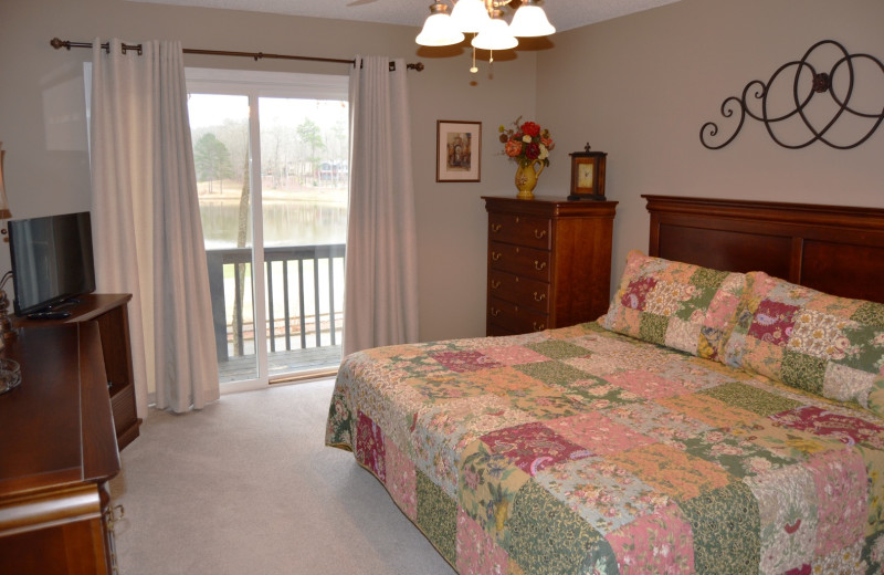 Rental bedroom at Hot Springs Village Rentals.