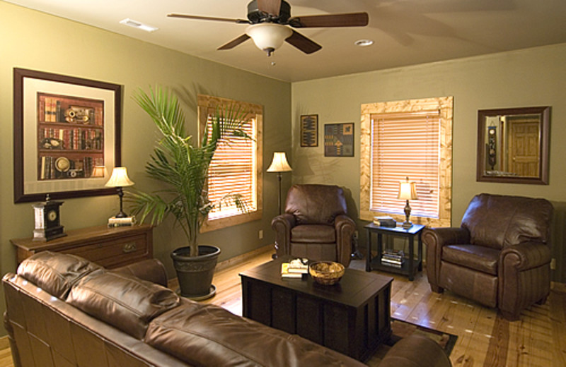 Cabin living room at Rock Creek Cabins.