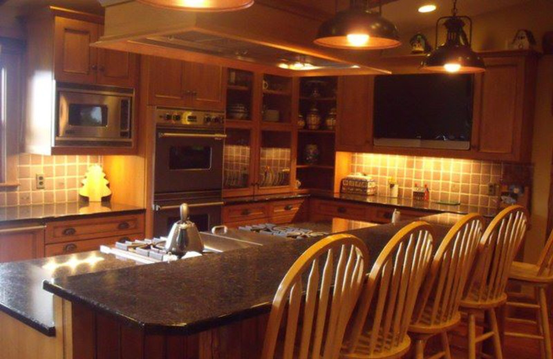 Rental kitchen at Lake Placid Accommodations.