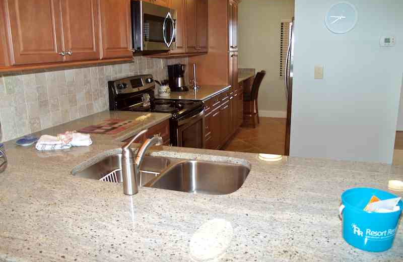 Vacation rental kitchen at Resort Rentals.