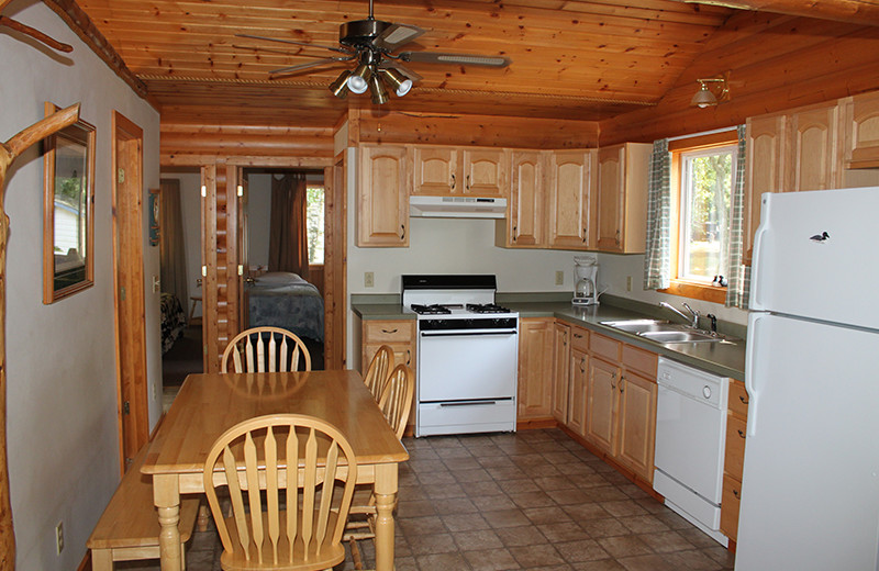 Cabin kitchen at Upper Cullen Resort.