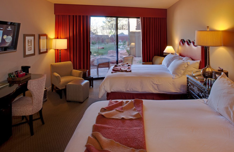 Guest room at Sedona Rouge Hotel.