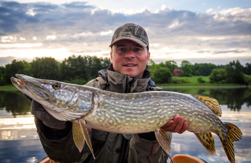 Fishing at Silv'ry Moon Lodge.