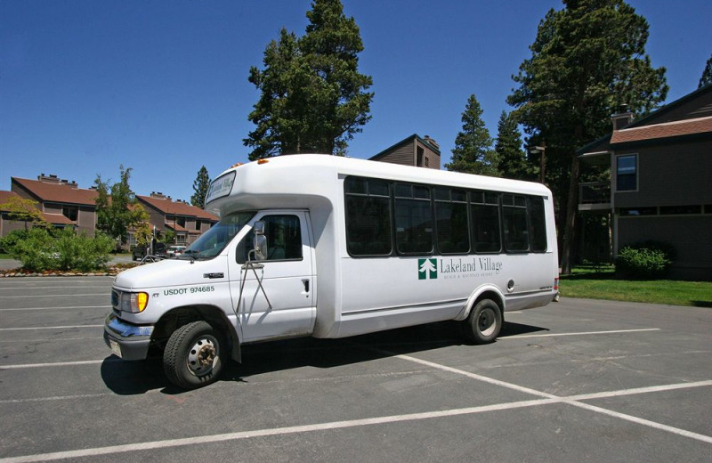 Free shuttle for the around the area at Aston Lakeland Village.