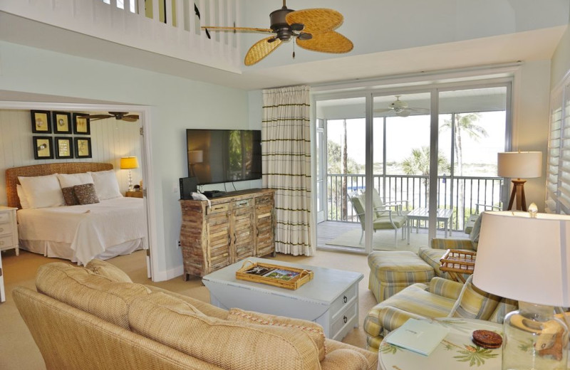 Rental living room at Palm Island Resort.