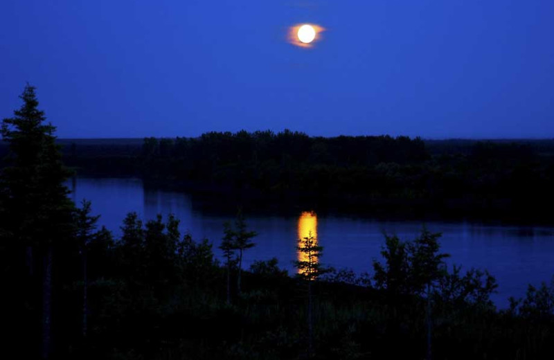 Night time at Alagnak Lodge.