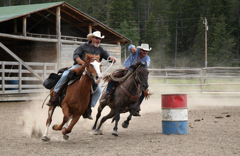 Barrel racing at Paradise Guest Ranch.