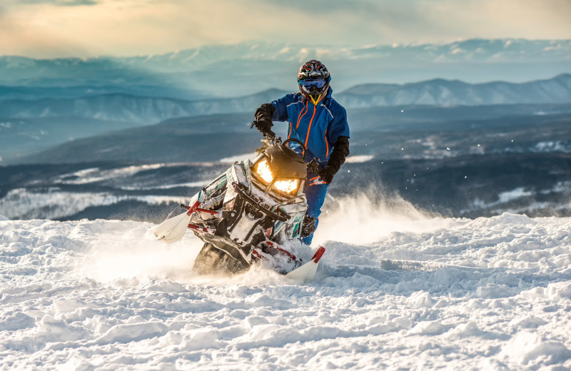 Snowmobiling at May Family Ranch.