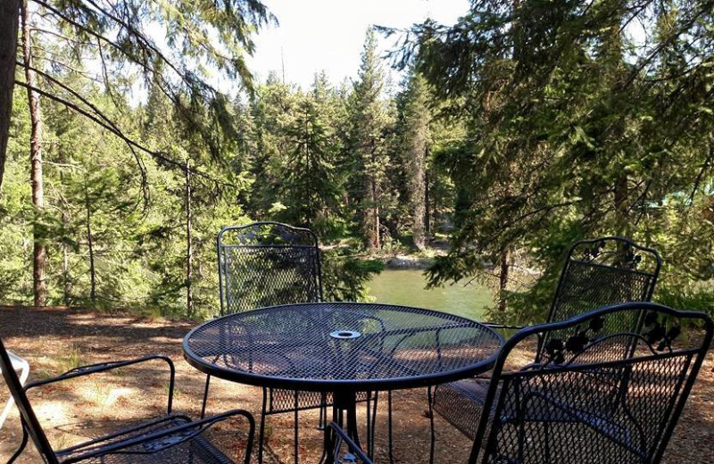 Cabin patio at Natapoc Lodging.